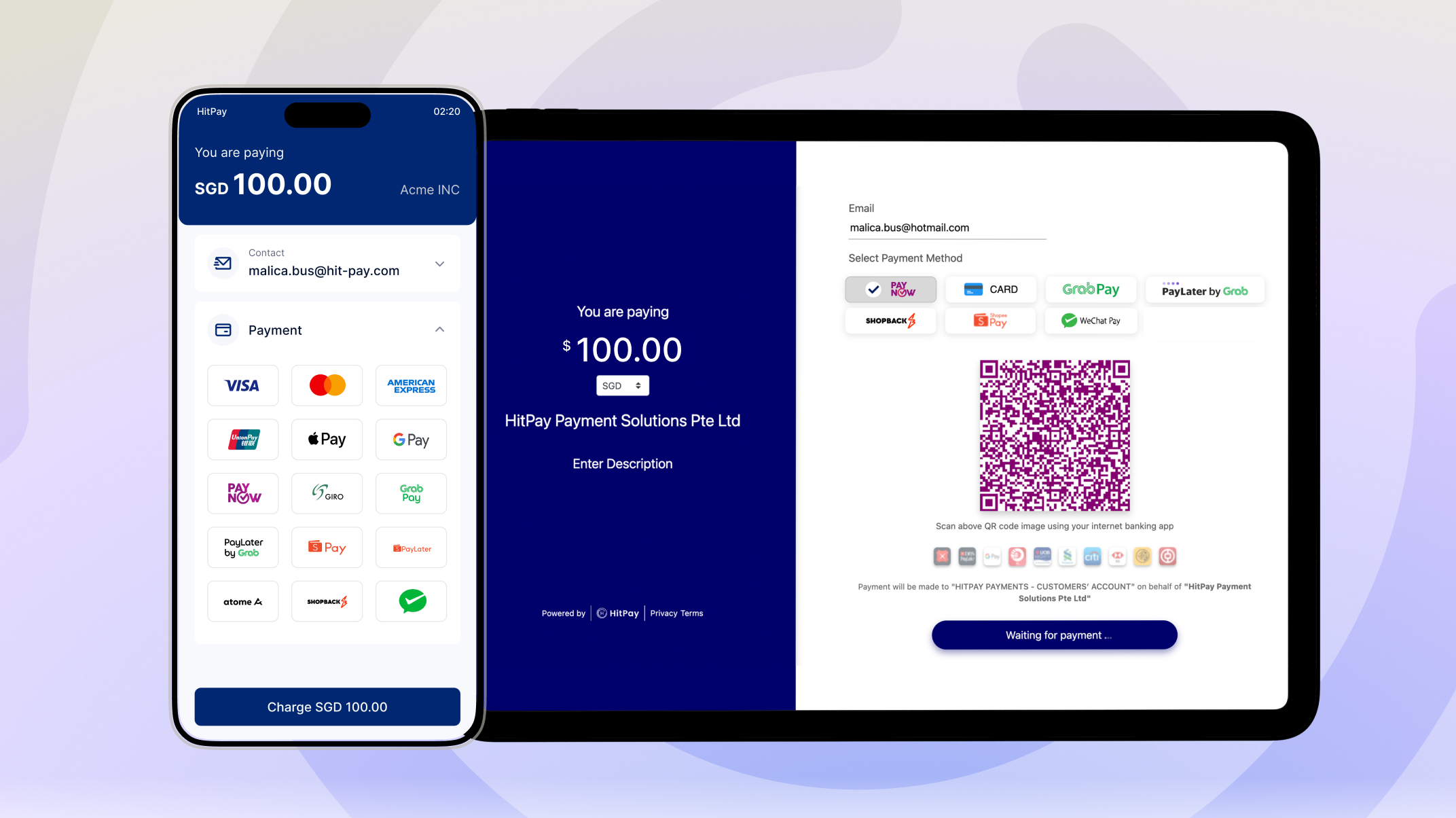 Screenshot of app HitPay